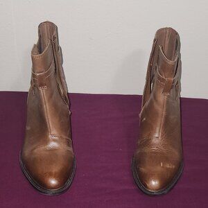 Clarks Brown Leather Scene Star Ankle Boots Size 7